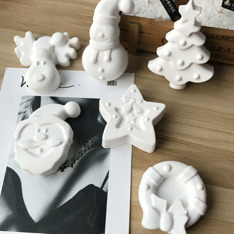 Silicone Mold Series Cake Mould Snowman Santa Handmade Soap Molds Wax MouldBDAU