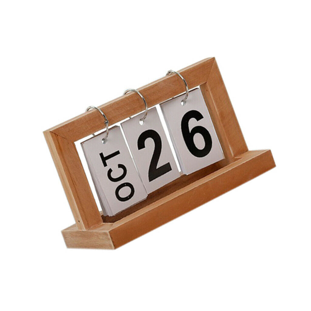 2pcs Practical Wooden  Chart Perpetual Calendar DIY Desktop Calendar