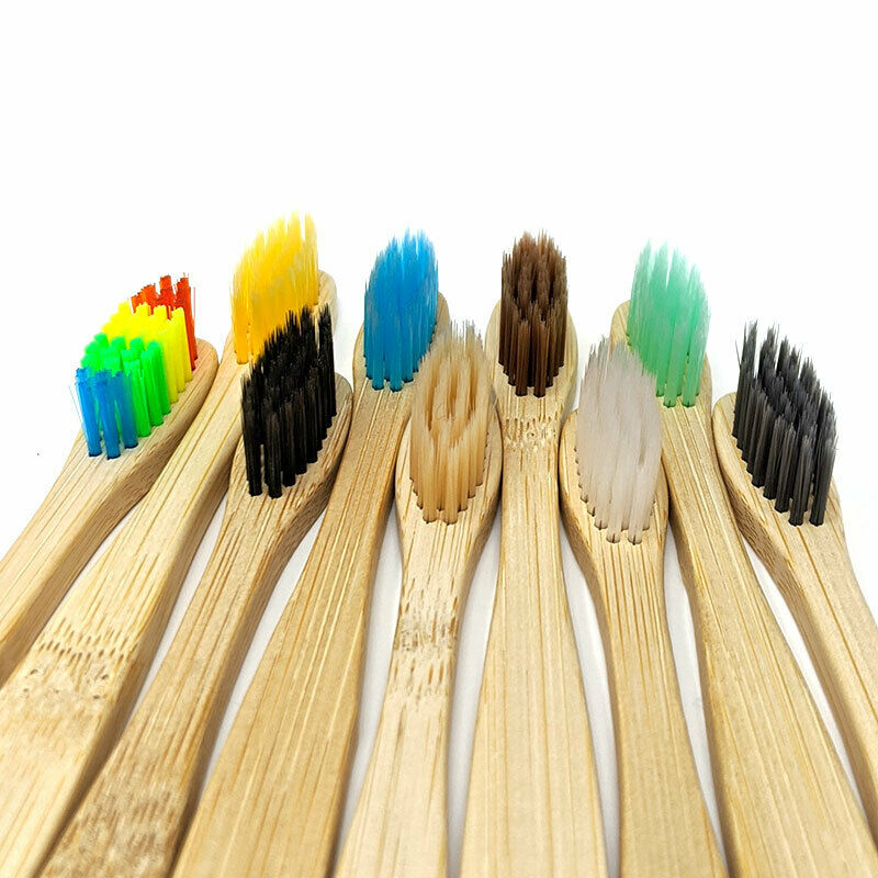 Brush Toothbrush Natural IN Bamboo And Coal, Anti Bacteria, Random - New