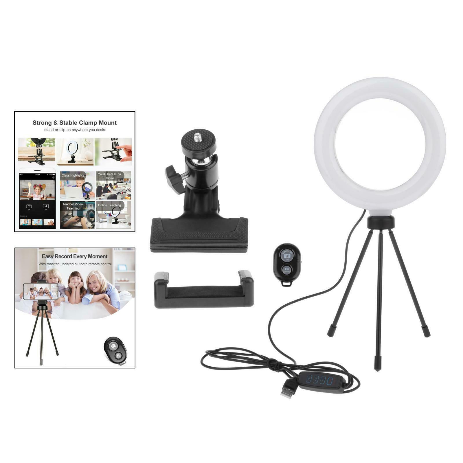 6" Makeup Selfie Ring Light Mini Led Ringlight Lighting Lamp for Live Stream