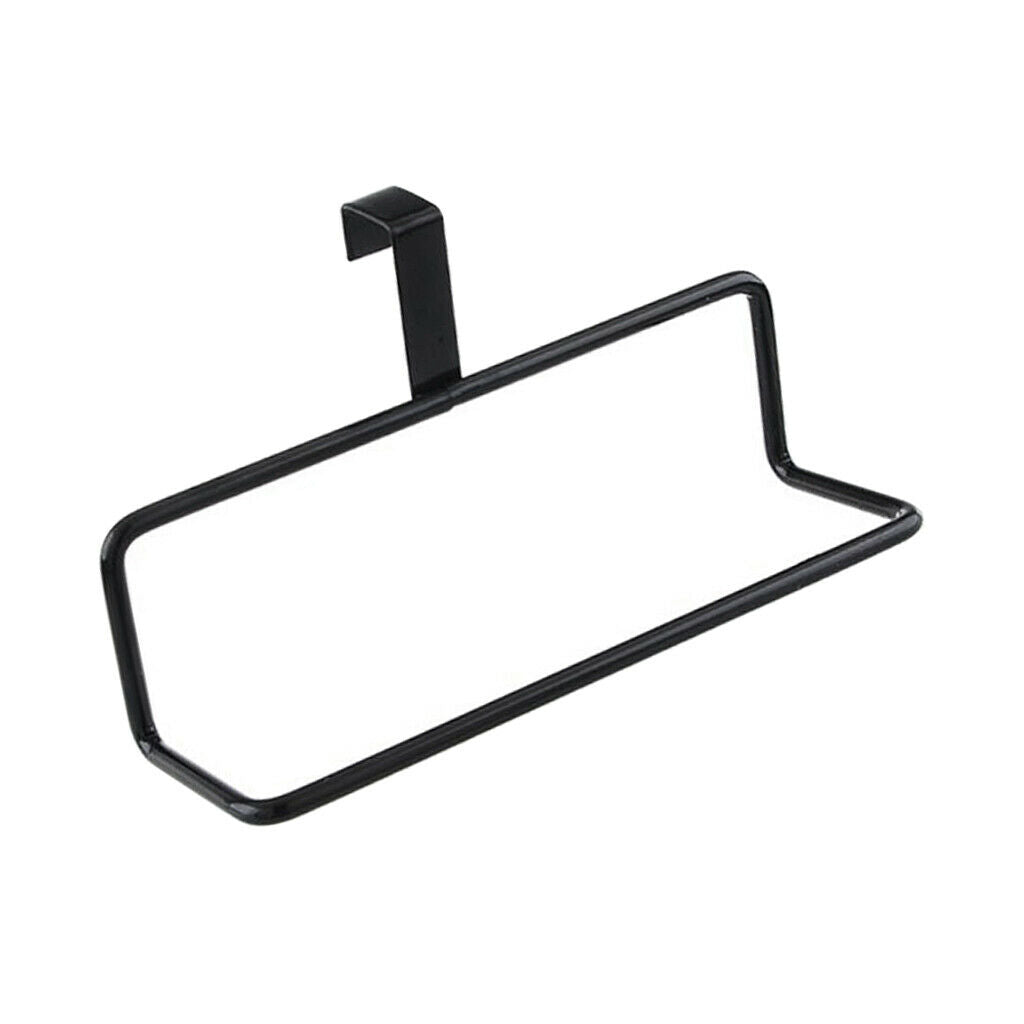 Over Door Tea Towel Holder Rack Rail Cupboard Hanger Kitchen Bar Hook Black
