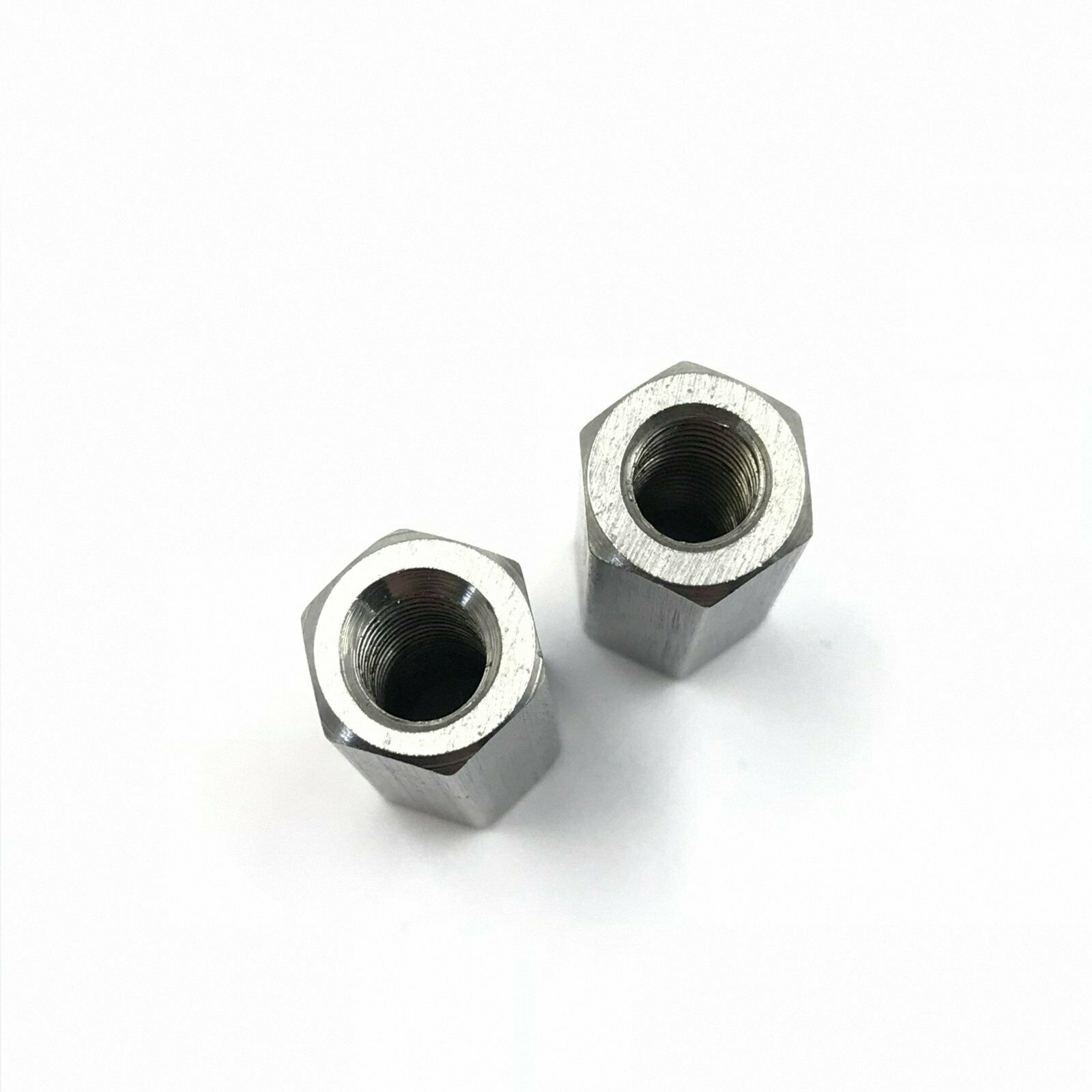 New 2Pcs M12 x 1.75 pitch Long Rod Coupling Hex Nut Right hand Thread