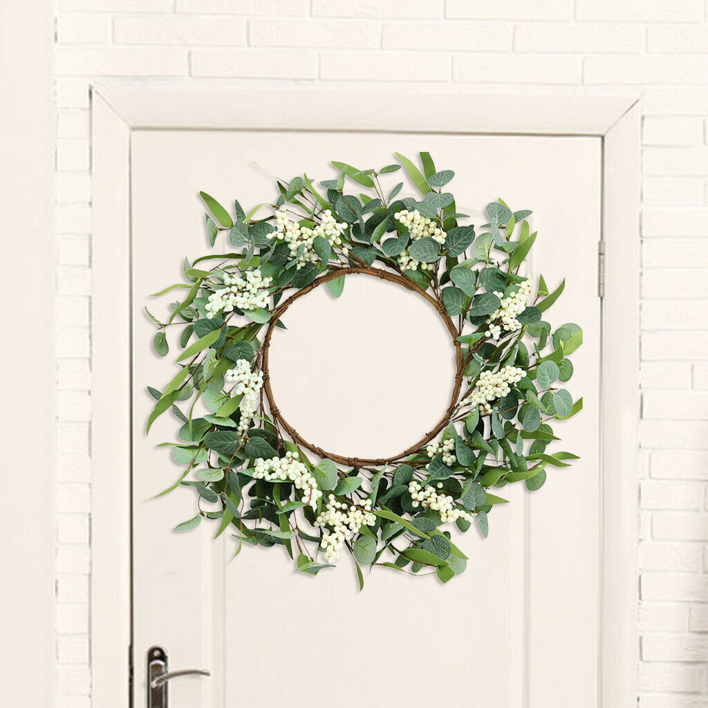 Artificial Flowers Wreath Spring Garland Front Door Window Farmhouse Decors