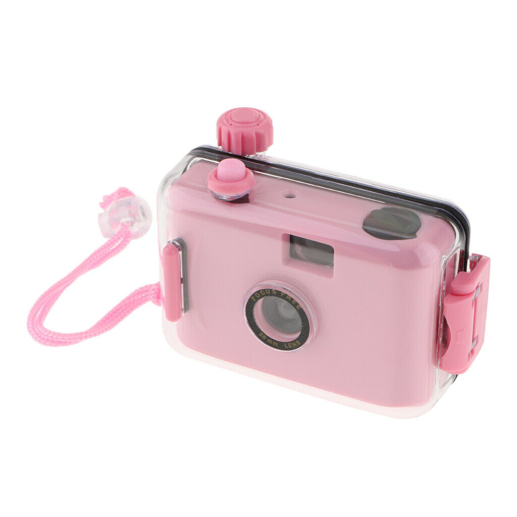 16FT Waterproof 35mm Film Camera with Case for Scuba Diving, Snorkeling Pink