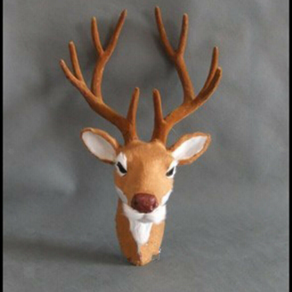Animal   Wall   Sculpture   Faux   Fur   Deer   Head   Crafts   Statues   Home