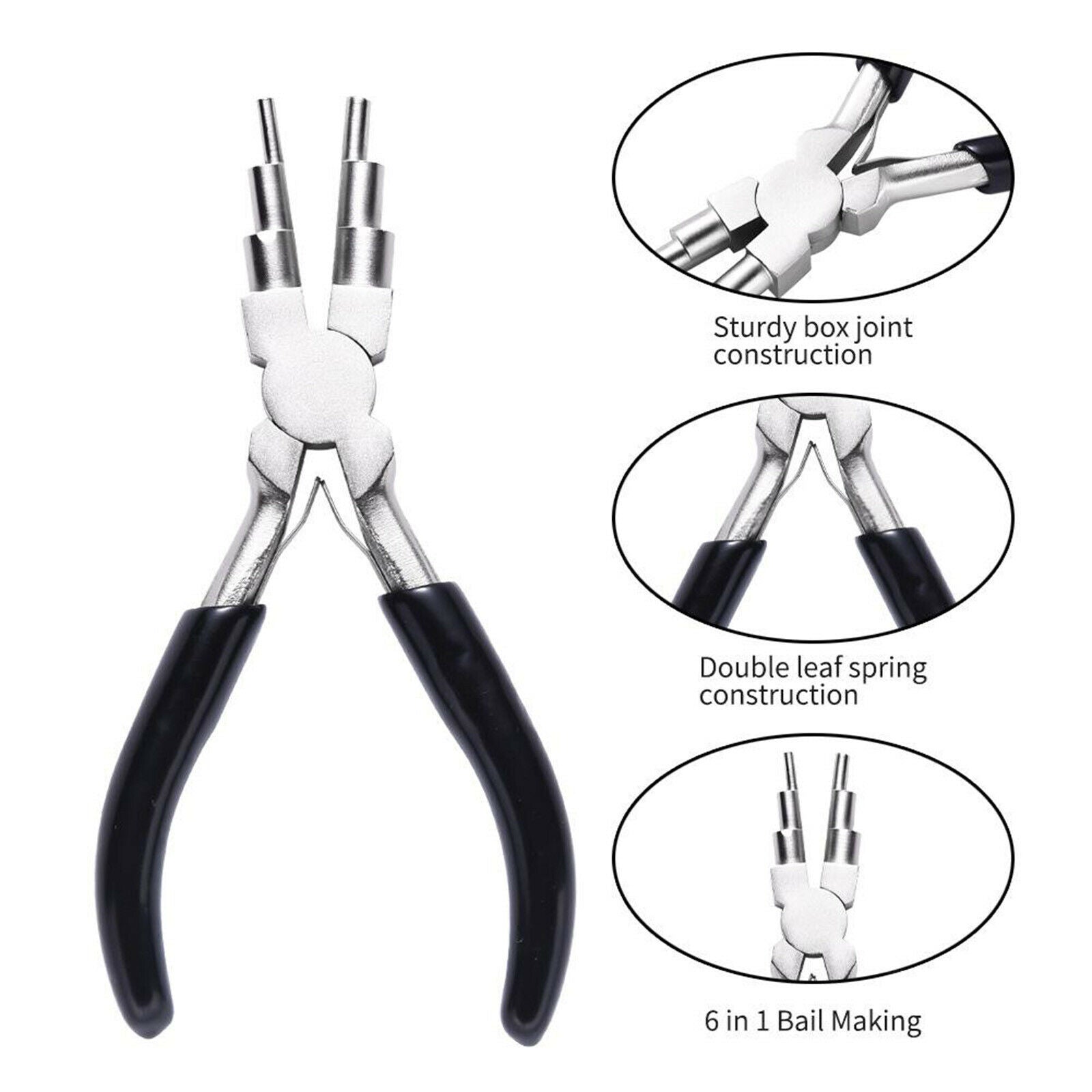 6 in 1 Bail Making Pliers Wire Looping 3-9.5mm Jewelry Beading Making Supplies