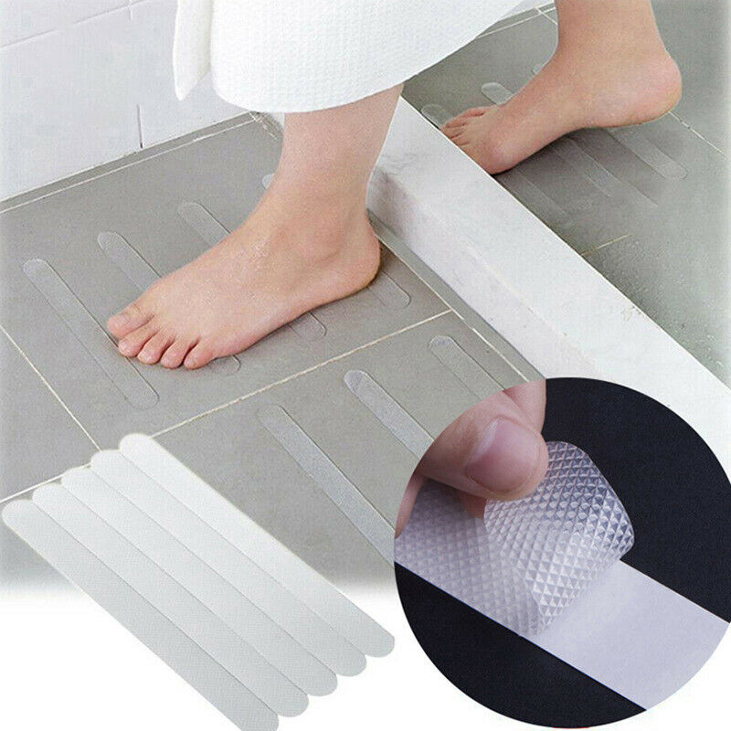 12Pcs Stair Steps Anti-slip Rubber Bathroom Bathtub Transparent Non-slip StiFCA