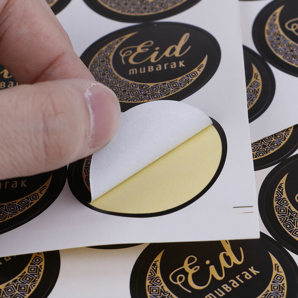 60pcs Eid Mubarak Paper Stickers Gift Seal Labels Islamic Ramadan Party D.l8