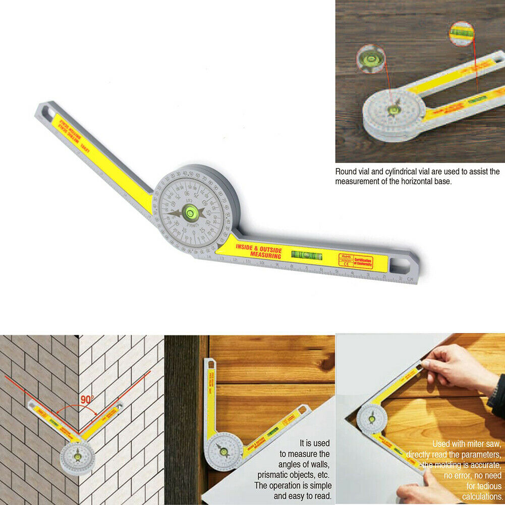 High Accuracy Angle Finder Measuring Ruler Tool 360 Degree Miter Saw  Protractor
