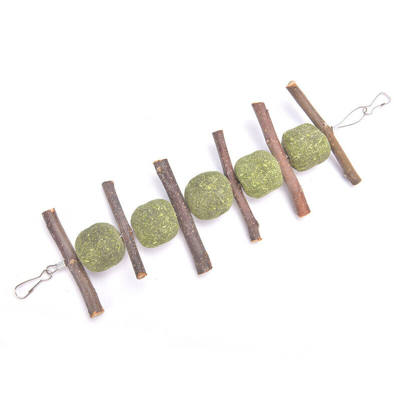Pet Teeth Grinding Toys Hamster Rabbit Tree Branch Grass Ball Hanging Ca.l8