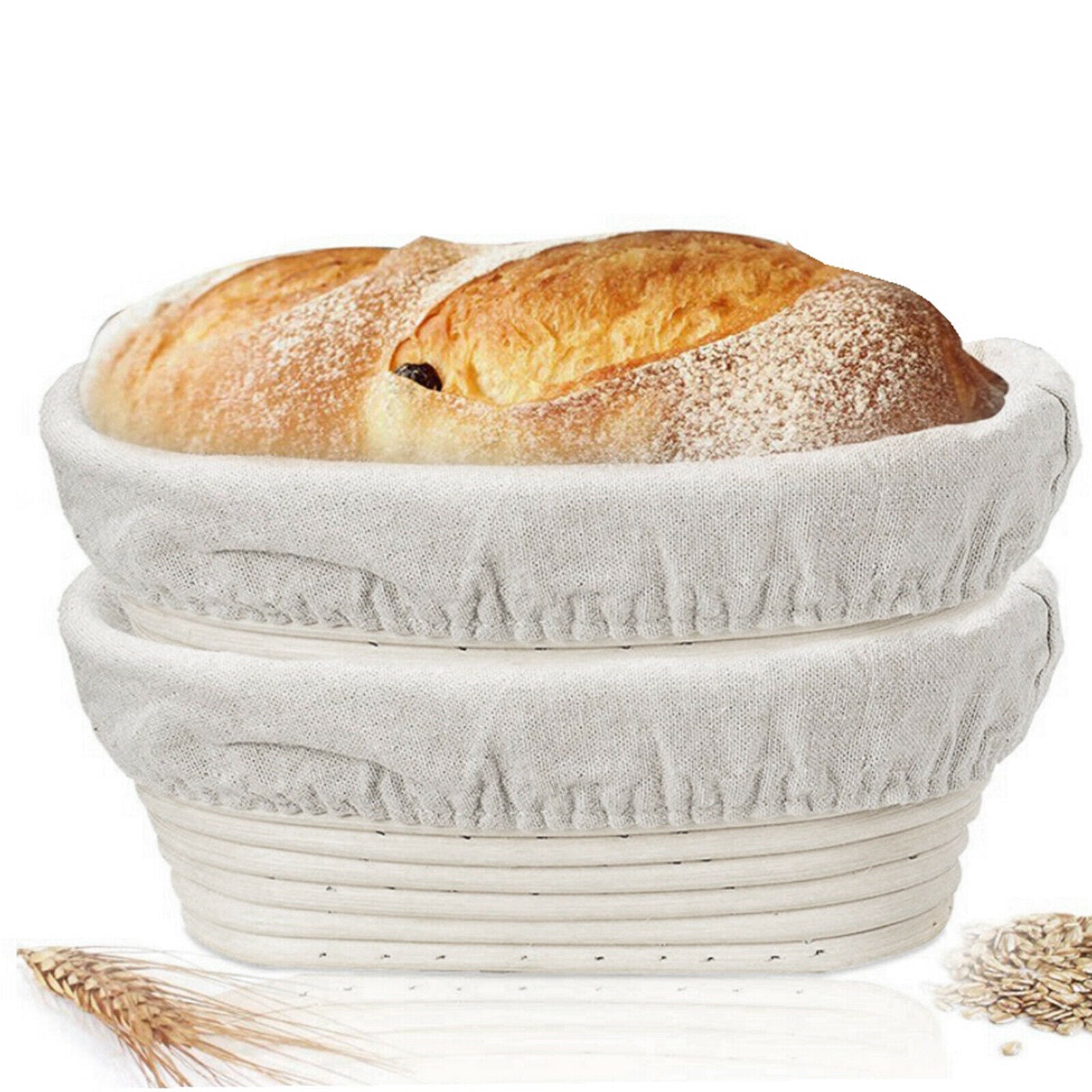 Natural Rattan Dough Fermentation Sourdough Banneton Bread Baking Basket 25cm