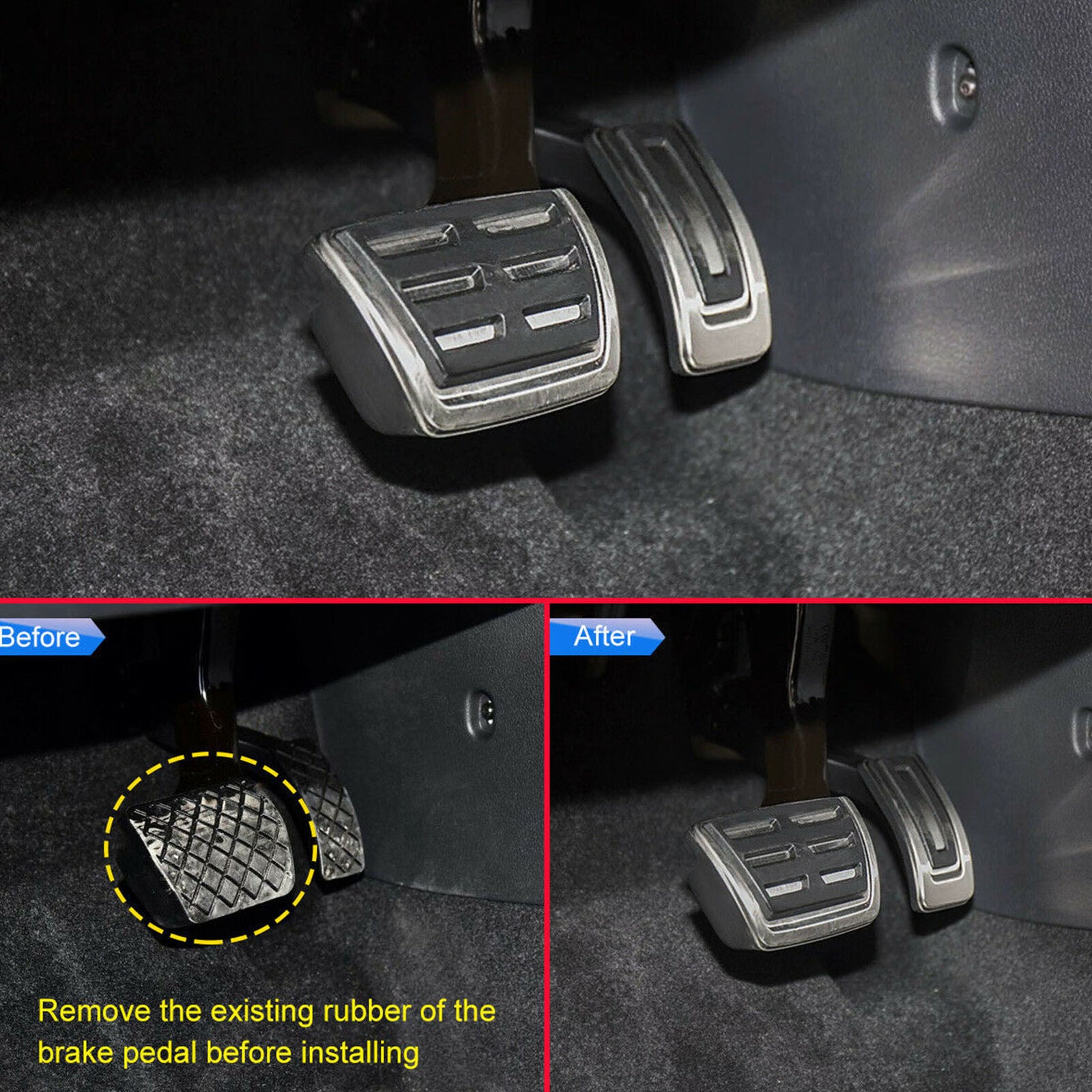 2Pcs Brake &Gas Pedal Pad Cap Cover Fit For VW Golf MK7 E-Golf Touran Tiguan MK2