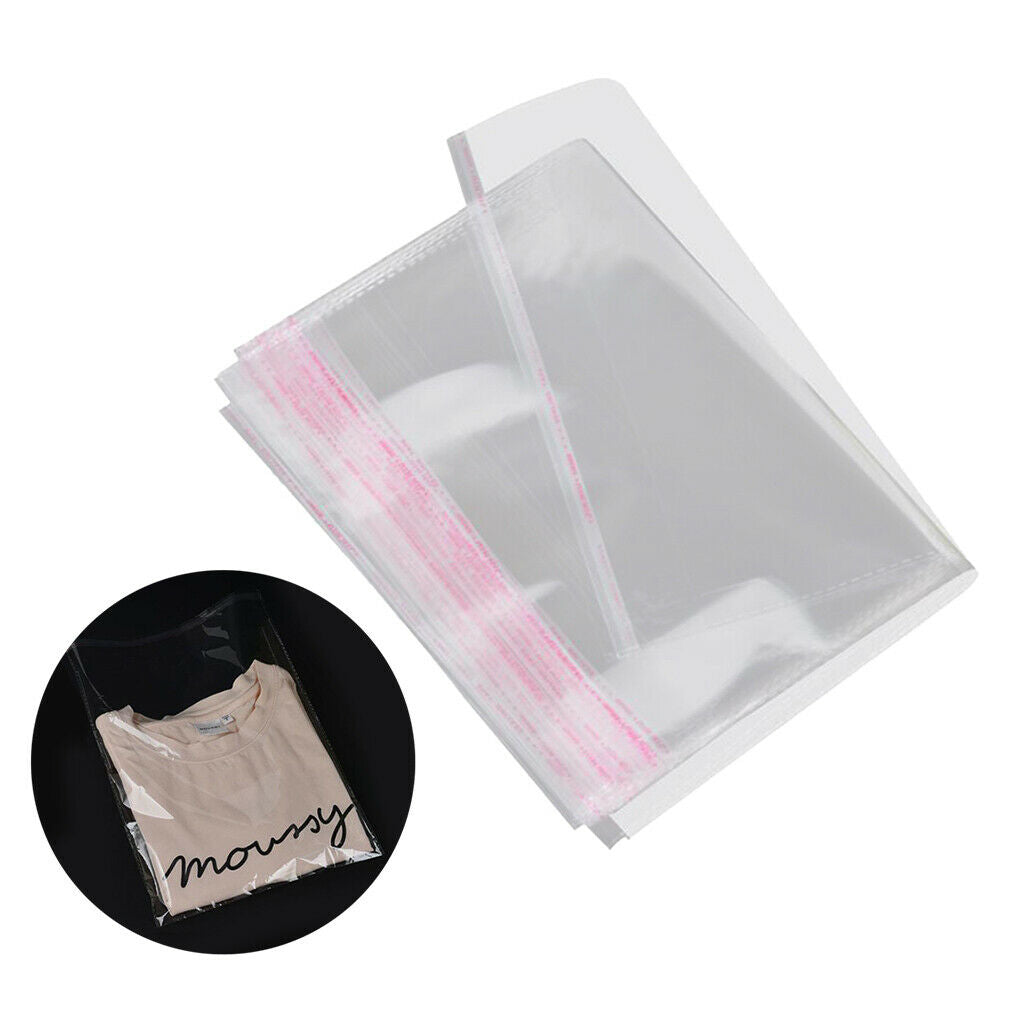 100x 20x30cm Clear Resealable Cello \/ Cellophane Bags for Soap Clothing T-shirt