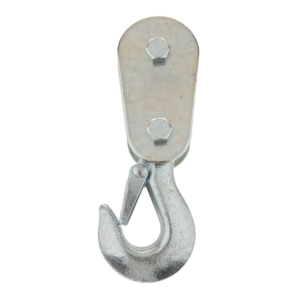 2 Ton Lifting Pulley Winch Hoist Block Hook W/Safety Clip Drop Forged Steel