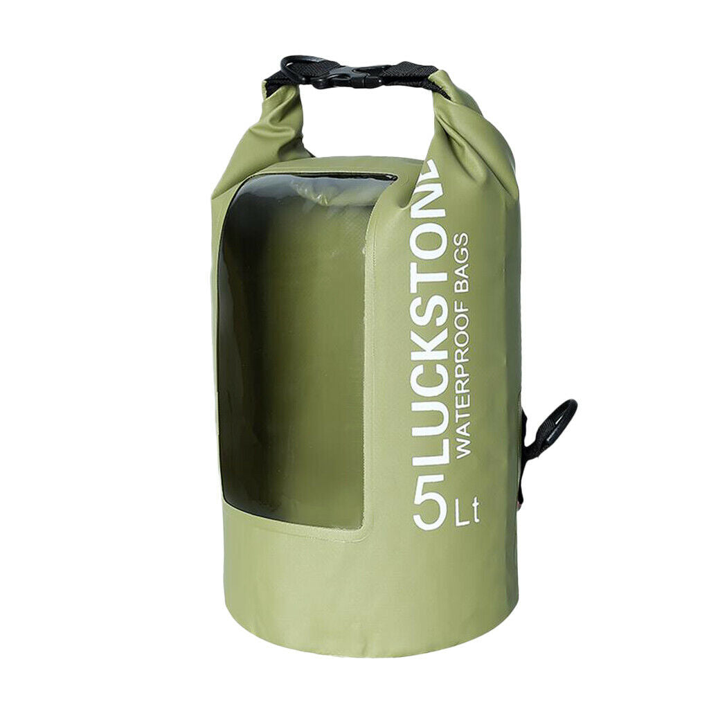 5L Waterproof Dry Bag Backpack for Beach Kayak Canoe Fishing Camping Green