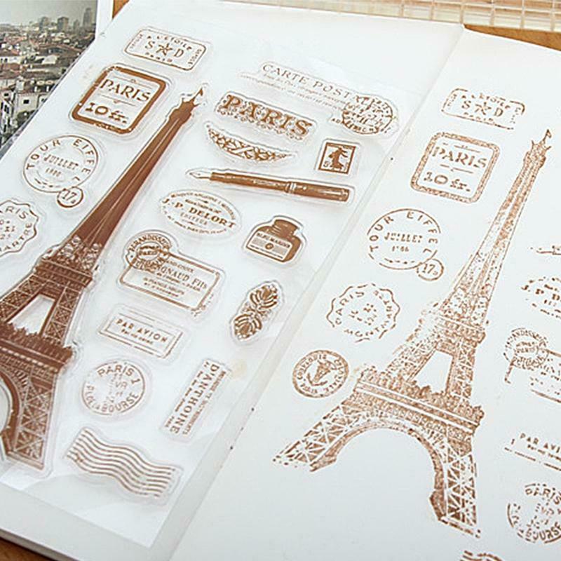 Paris Tower Transparent Silicone Clear Rubber Stamp Cling Diary DIY Scrapbooking