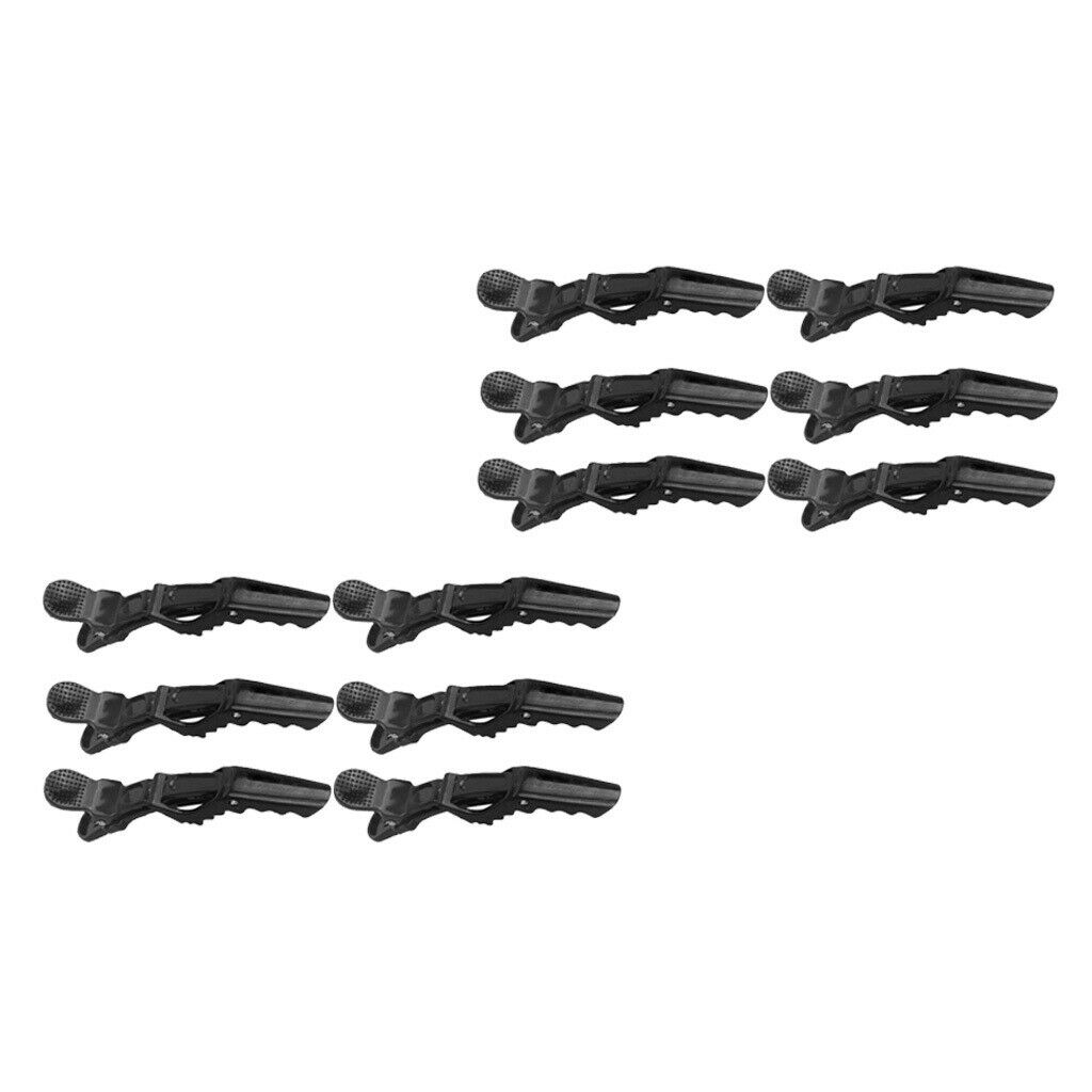 12Pc Non Slip Hair Styling Sectioning Clips Alligator Clips No Trace Black