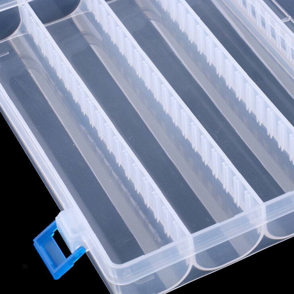 Adjustable Plastic Fishing Tackle Box Hooks Baits Storage Case Box White