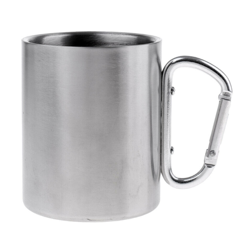 2X Outdoor Hiking Cup Double Wall Stainless Steel Travel Mug for Mountaineering