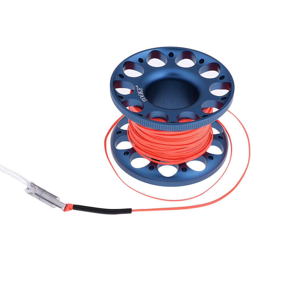 Scuba Diving Finger Spool Cave Wreck Reel with 15m Line Bolt Snap Blue