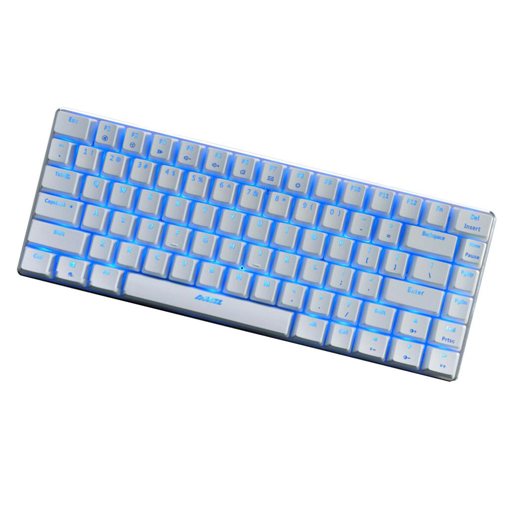 Gaming Mechanical Backlit Wired Esports Black Switch 82 Keys Keyboard White