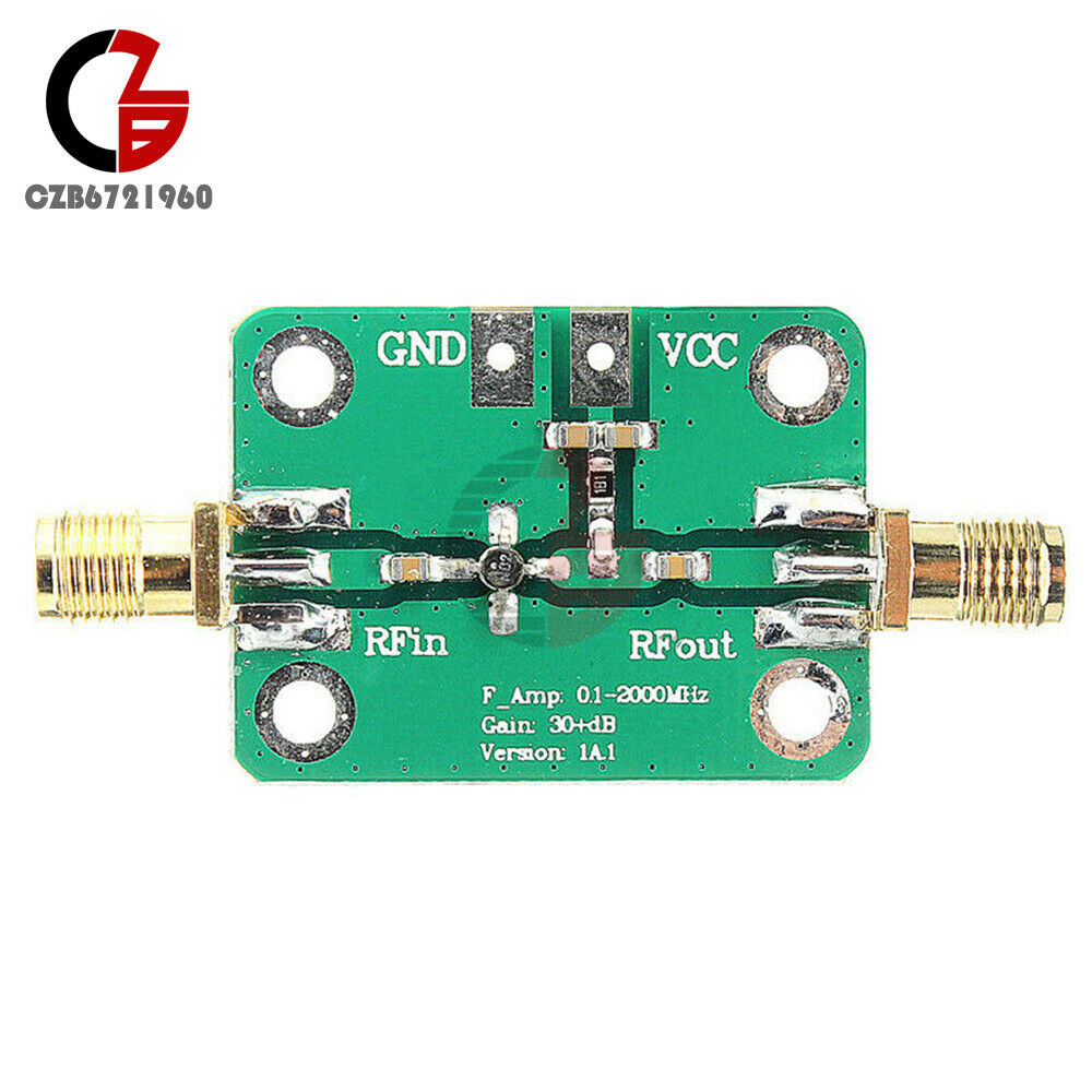 6-12 VDC RF Wideband Amplifier 30dB LNA Broadband Module Receiver 0.1-2000MHz