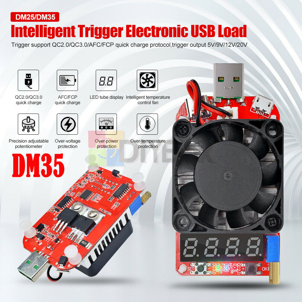 USB LCD Display Electronic Scam Current Voltage Detector Test Trigger QC2.0 3.0
