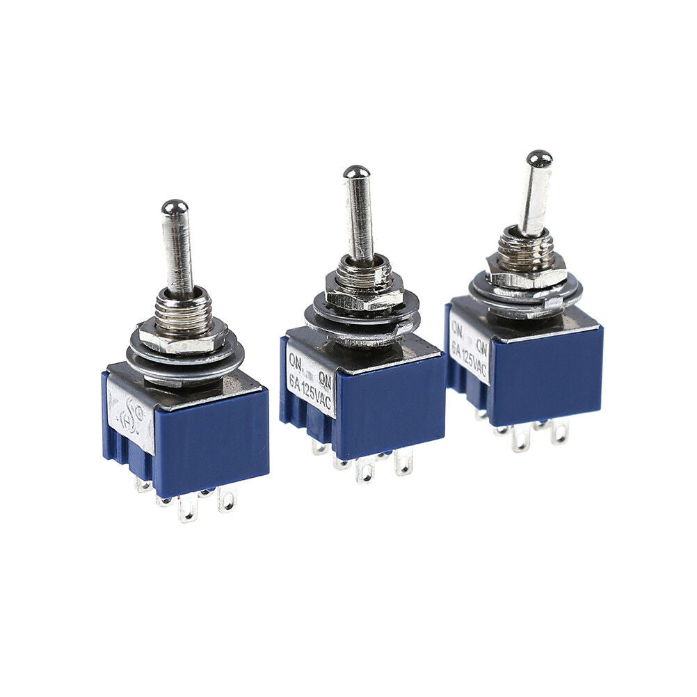 5PCS 6P Toggle Switch 6A 125VAC 6 Pin DPDT ON-ON Mini Toggle Switch J&.l8