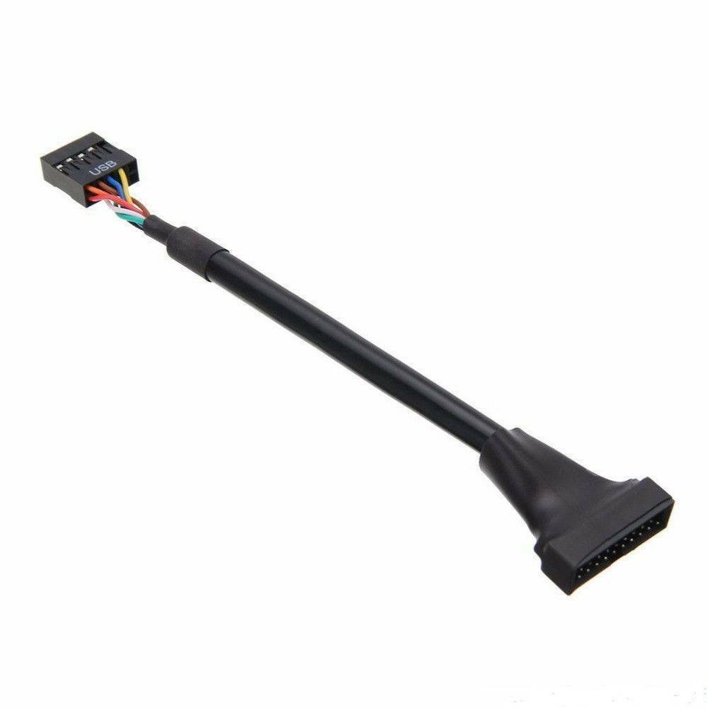 USB 3.0 20 Pin to Motherboard USB 2.0 9 Pin Female Converter Adapter Cable Black