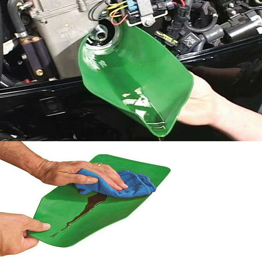 Universal Flexible Oil Draining Funnel Tool Drainage Tool Green Funnel Type 1x