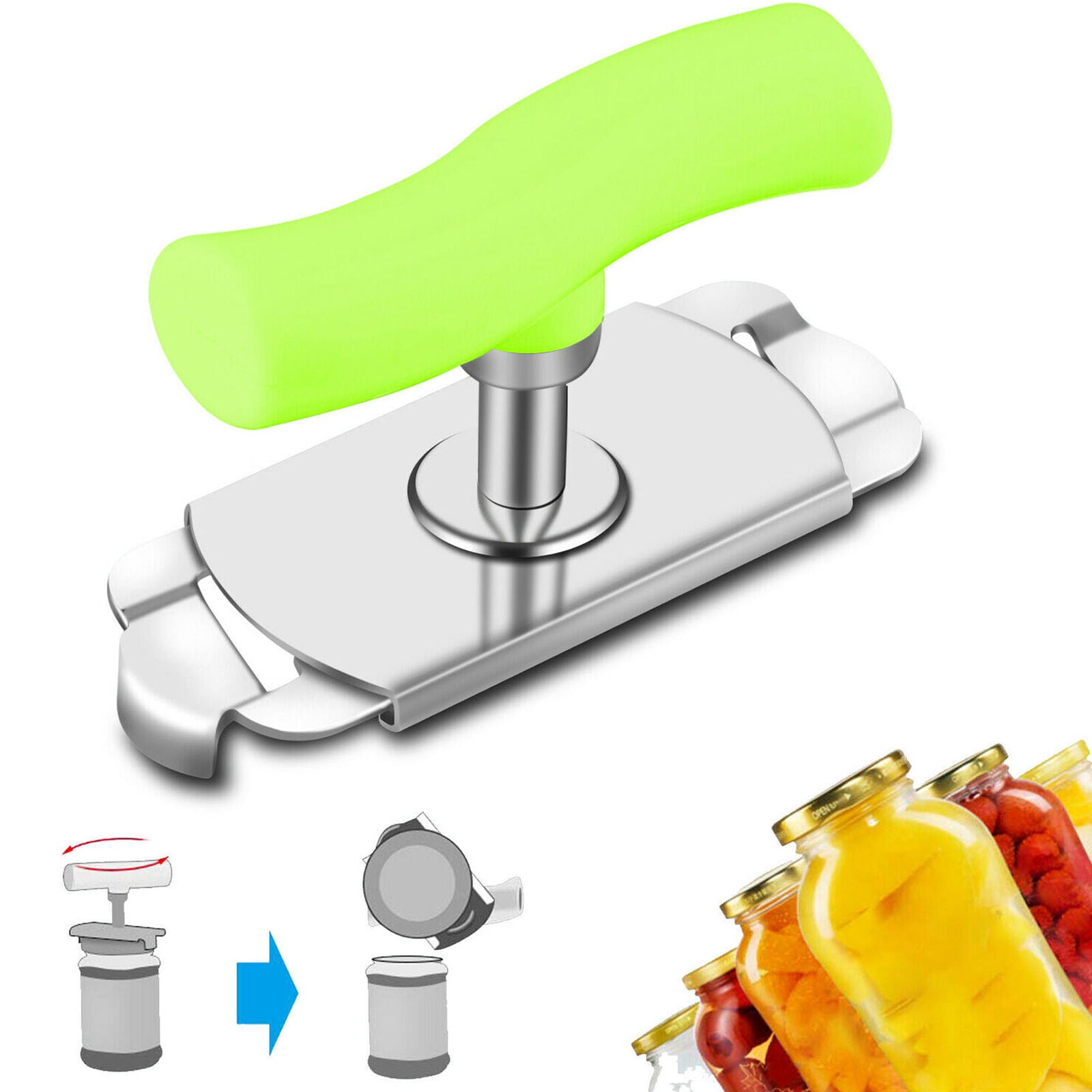 Adjustable Jar Lid Can Opener Bottle Remover Tool Stainless Steel Twist Off Grip
