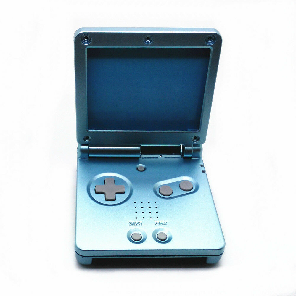 Light Blue Housing Shell Case for GBA SP Gameboy Advance - White Buttons