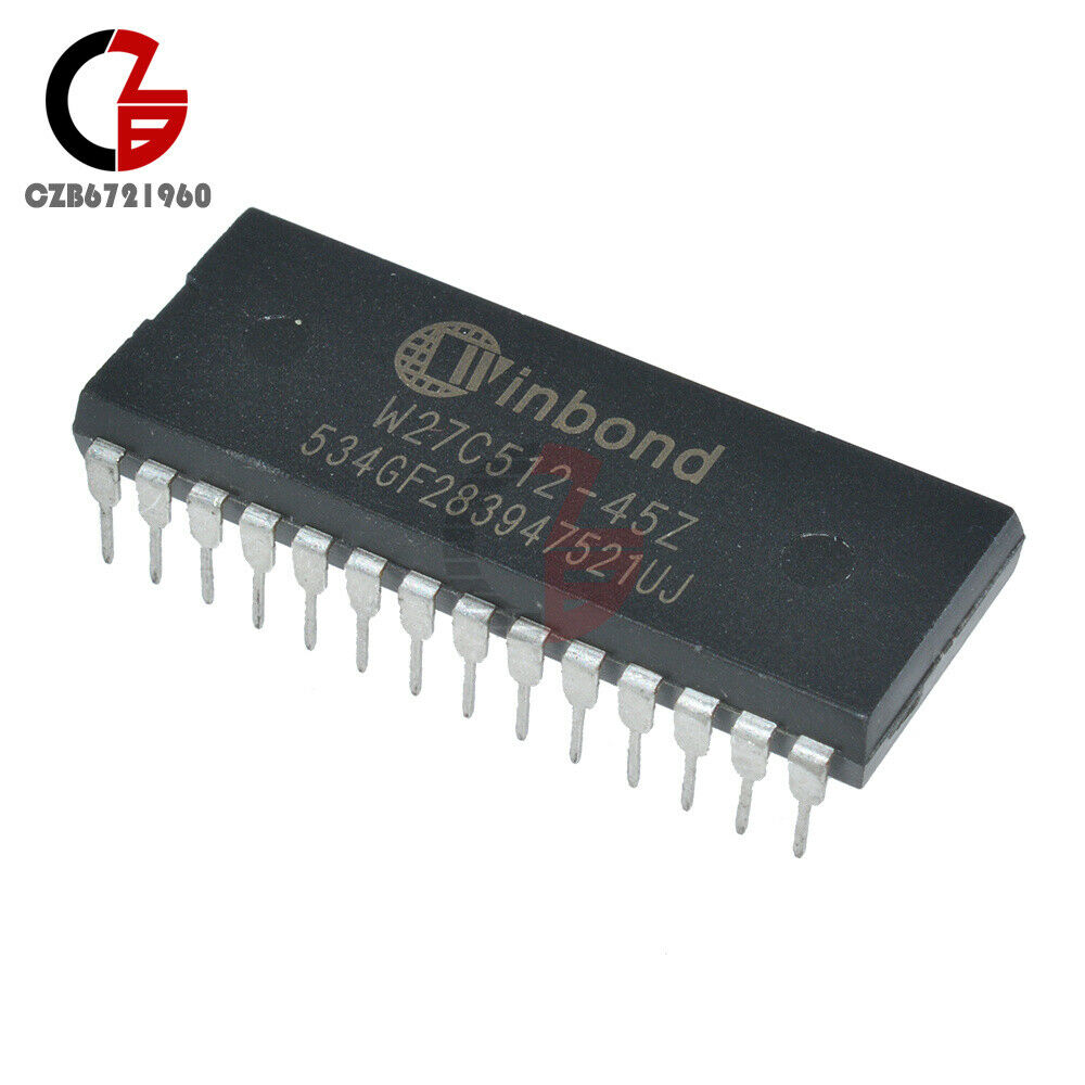10PCS W27C512-45Z W27C512 DIP-28 IC 5V 45NS 512KBit 64K*8 Winbond EEPROM
