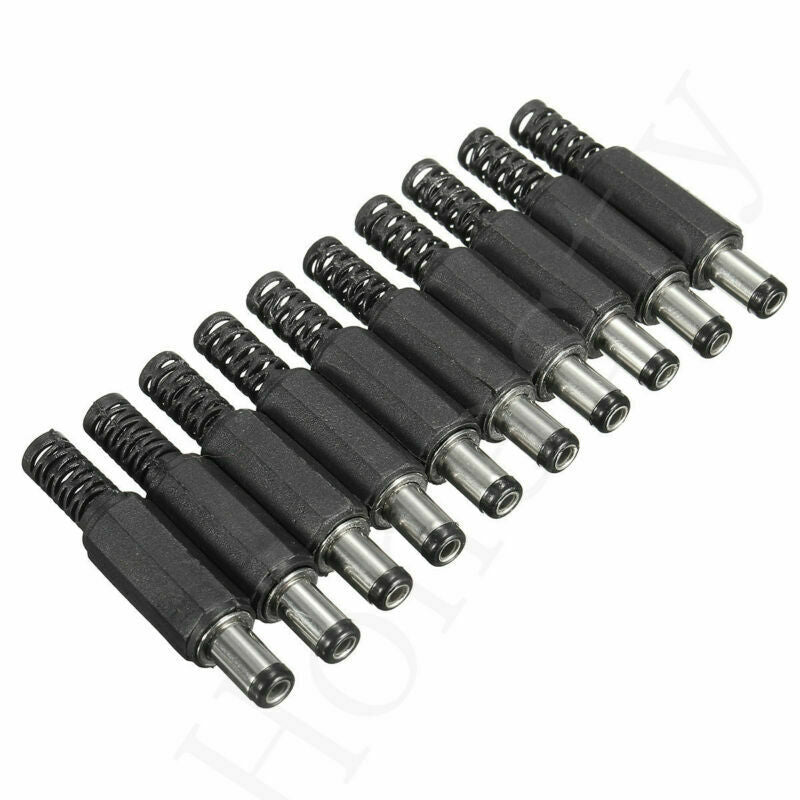 40Pcs 5.5 x 2.1mm Male Solder DC Power Barrel Tip Plug Jack Straight Connectors