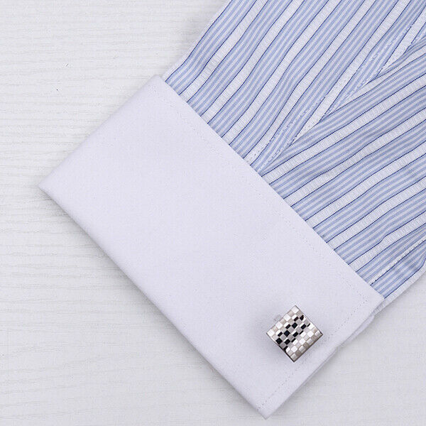 Pair of Checkerboard Cufflinks Cufflinks Groom Wedding Suit Shirt Deco