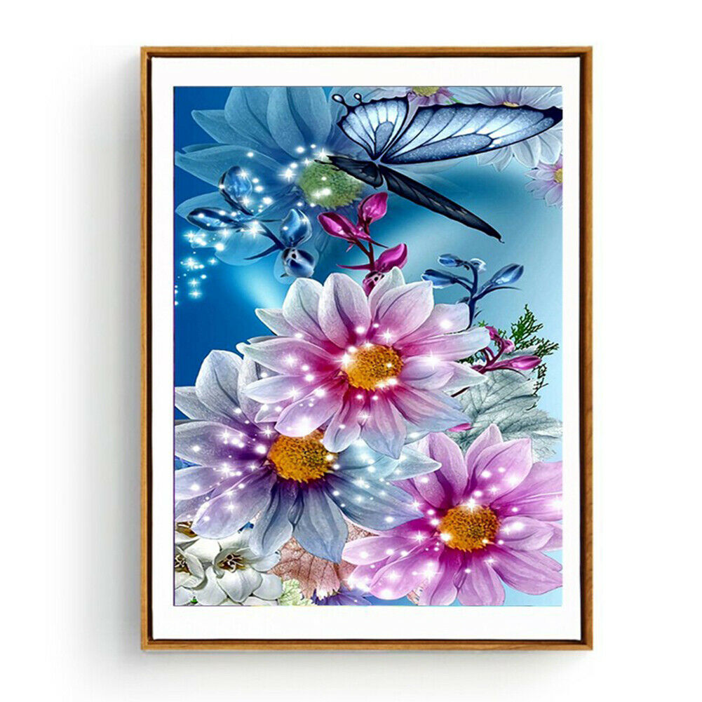 5D DIY Full Drill Butterfly Flower Diamond Embroidery Painting Cross Stitch @