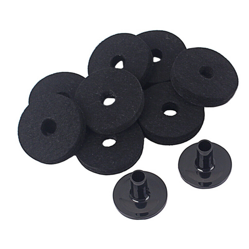 Drum Felt Washer Cymbal Sleeves Replacement Kit Parts for Drum Black 50mm,