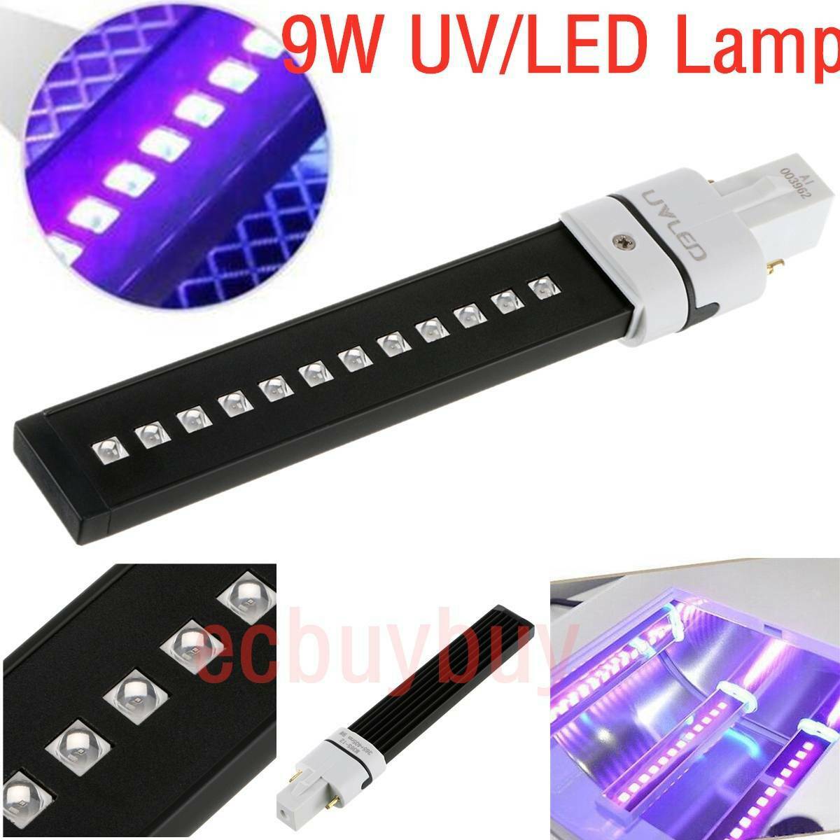 9W UV Germicidal Lamp LED Lamp Nail Art Lamp Tube For Nail Polish Curing Dryer