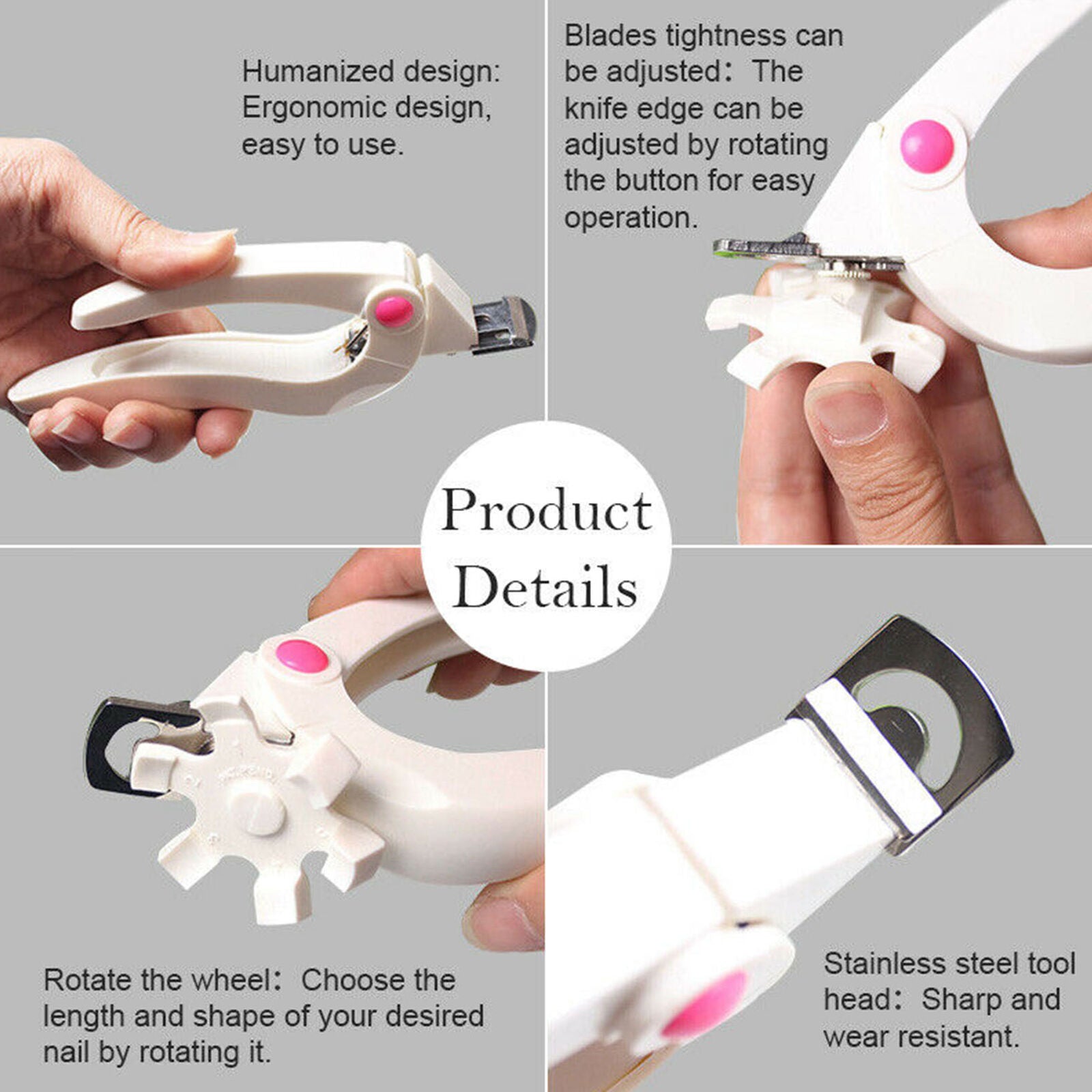 White False Tips Edge Nail Cutter Stainless Steel Nail Art Clipper Manicuring