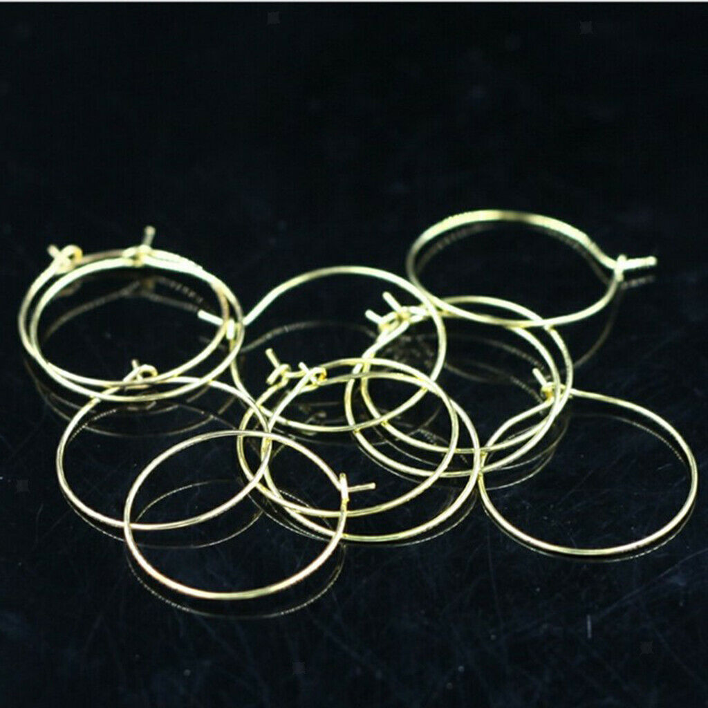 200x Round Hoop Earrings Hoops Beading Rings for DIY Wedding Birthday Favors