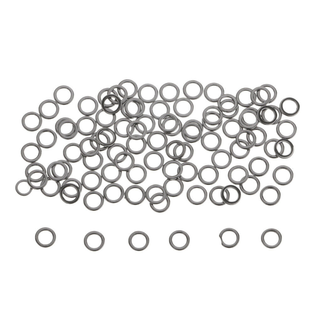 100pcs Stainless Steel Fishing Rig Rings Terminal Tackle Round Rings 3.7mm