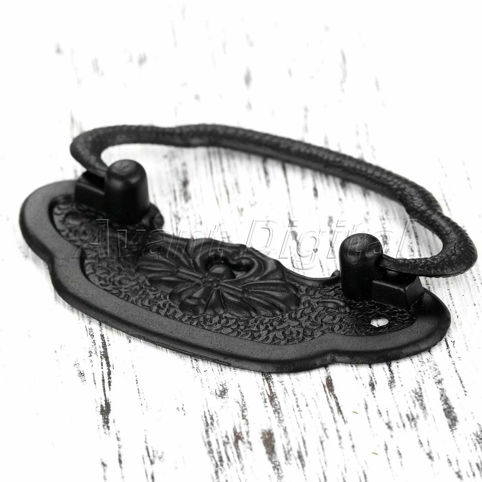 Hot Black Door Pull Ring Handle Cabinet Wardrobe Cupboard Drawer Knob & Screws