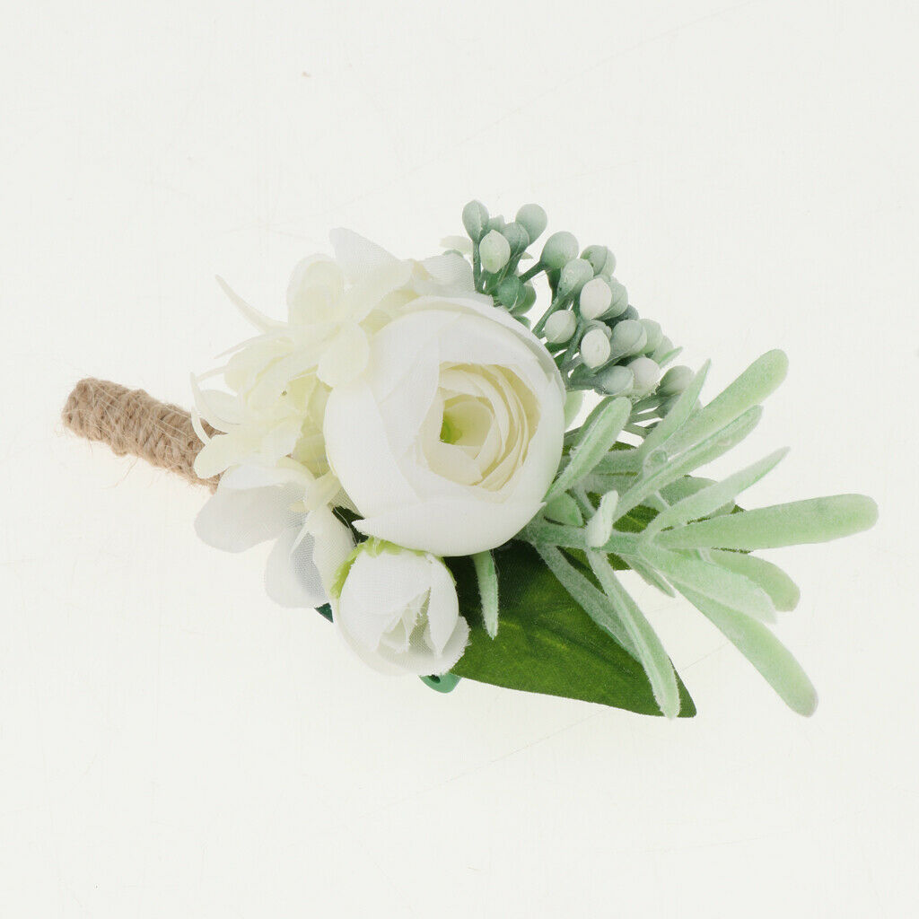 5 Pieces Wedding Artificial Corsage Bridal Groom Wedding Party Supplies