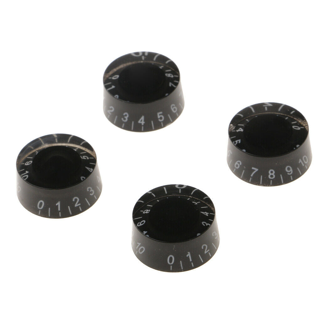 Pack of 4 Volume Tone Control Knobs Caps with Number Plastic for Les Paul