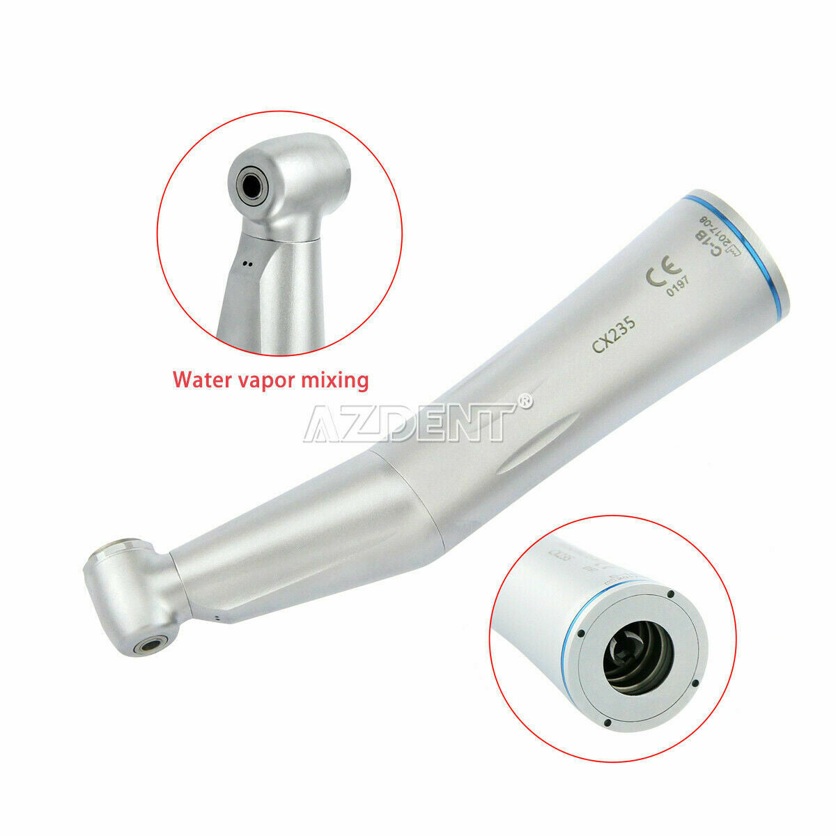 Dental 1:1 Slow Low Contra Angle Speed Handpiece Inner Water Channe E-type