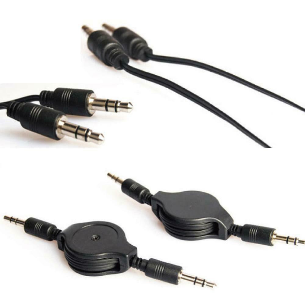 3.5mm Retractable Stereo Audios Male To Male Data Cables For Car Headphones