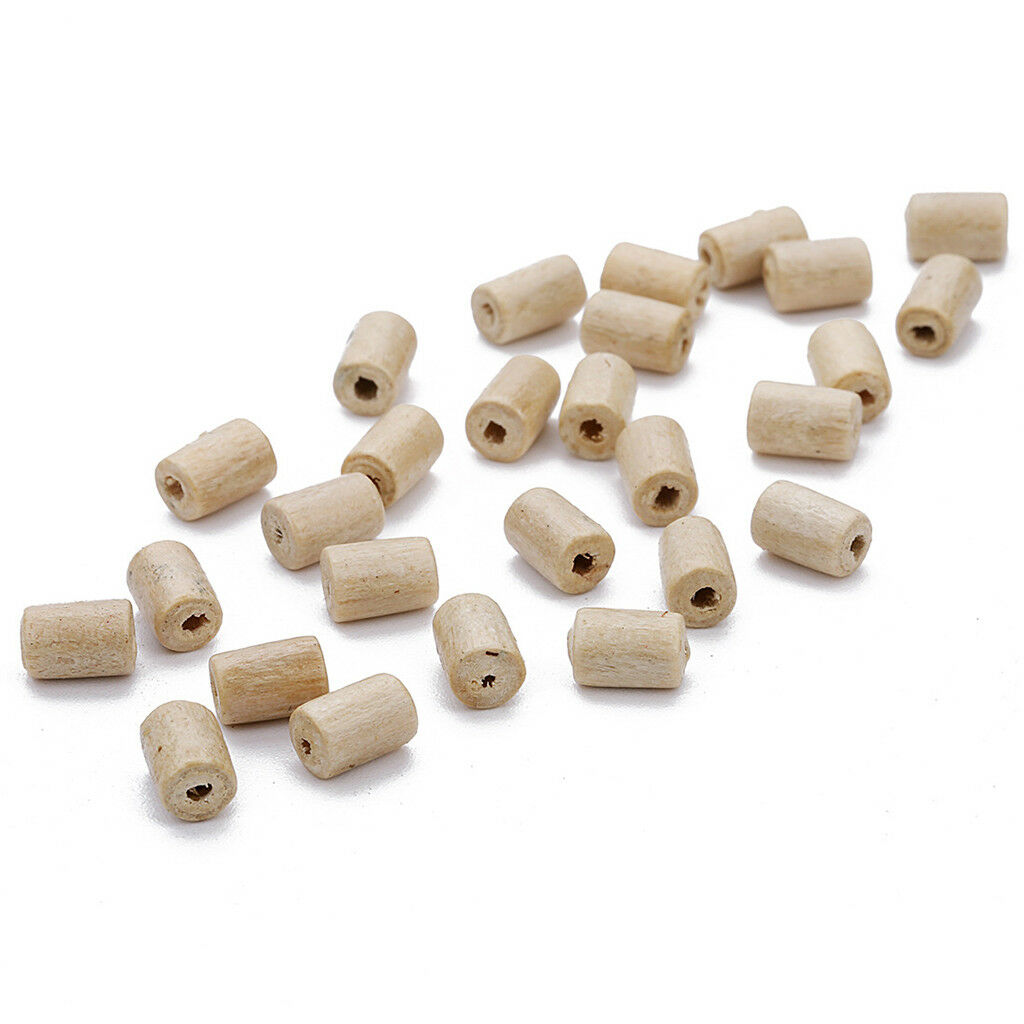 300X Wooden Loose Spacer Beads Tube Beads Jewelry Making Accessories Decors