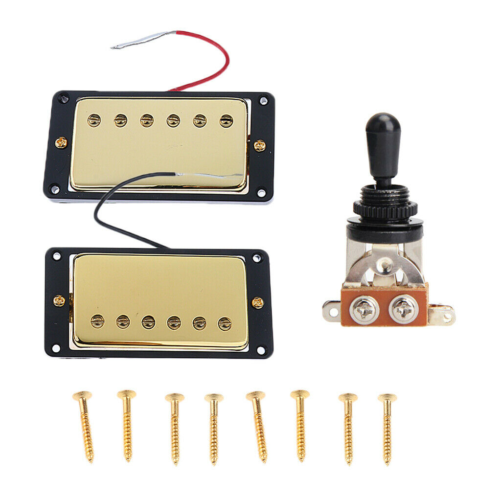Replacement Guitar Sealed Pickup Bridge Neck with Toggle Switch for Les Paul