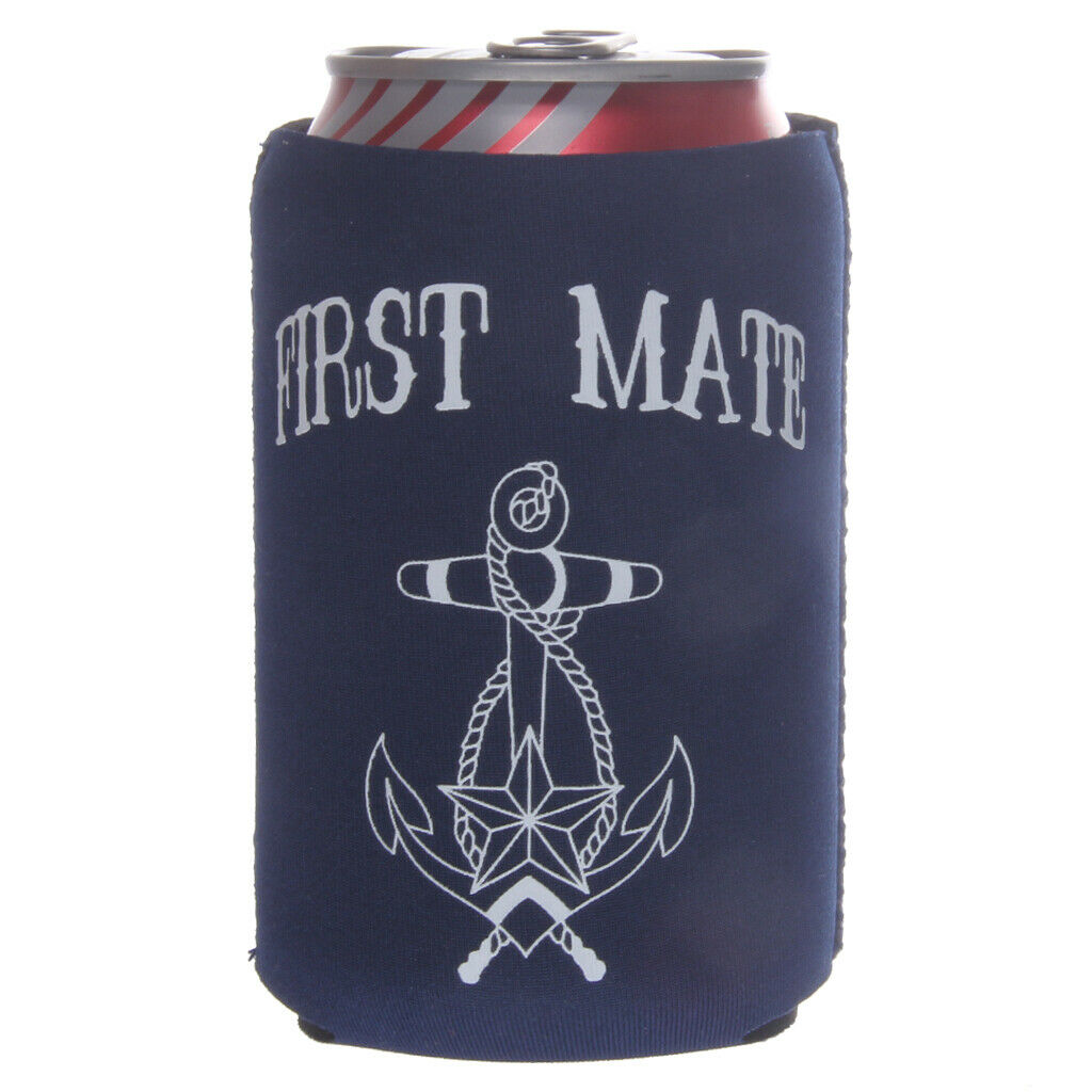 2pcs CAPTAIN FIRST MATE Beer Tin Can Cooler Sleeve Holder