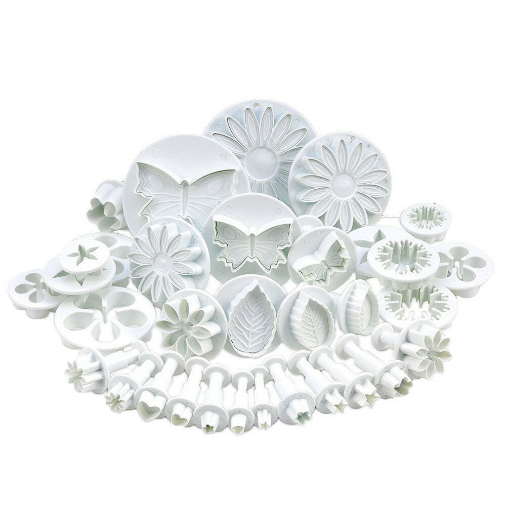 33PCS Sugarcraft Cake Cupcake Decorating Fondant Icing Plunger Cutters Tools BDA